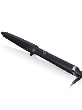 GHD CREATIVE CURL TAPERED CURLING WAND IN BLACK CTWA22 1” in box like new